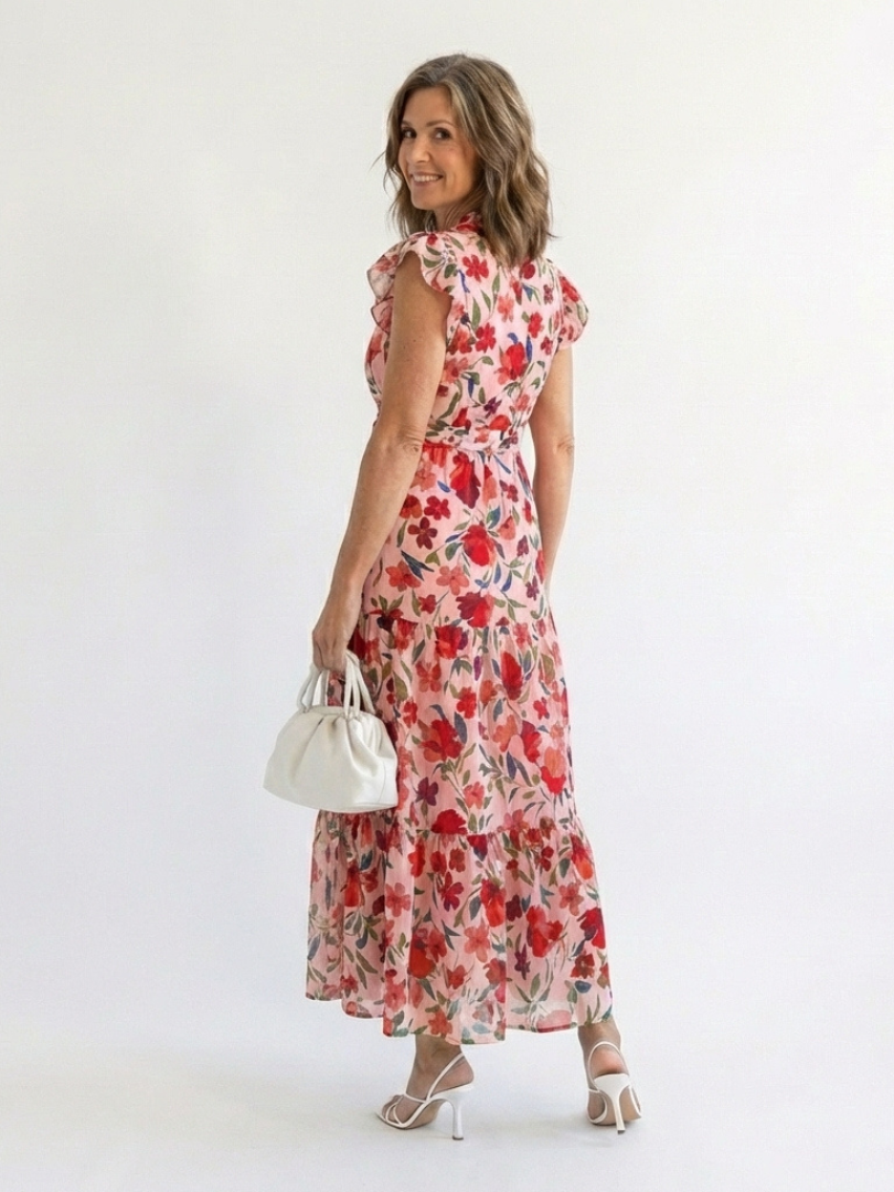 VOREALO | Vestido Largo Estampado Floral < Lila >