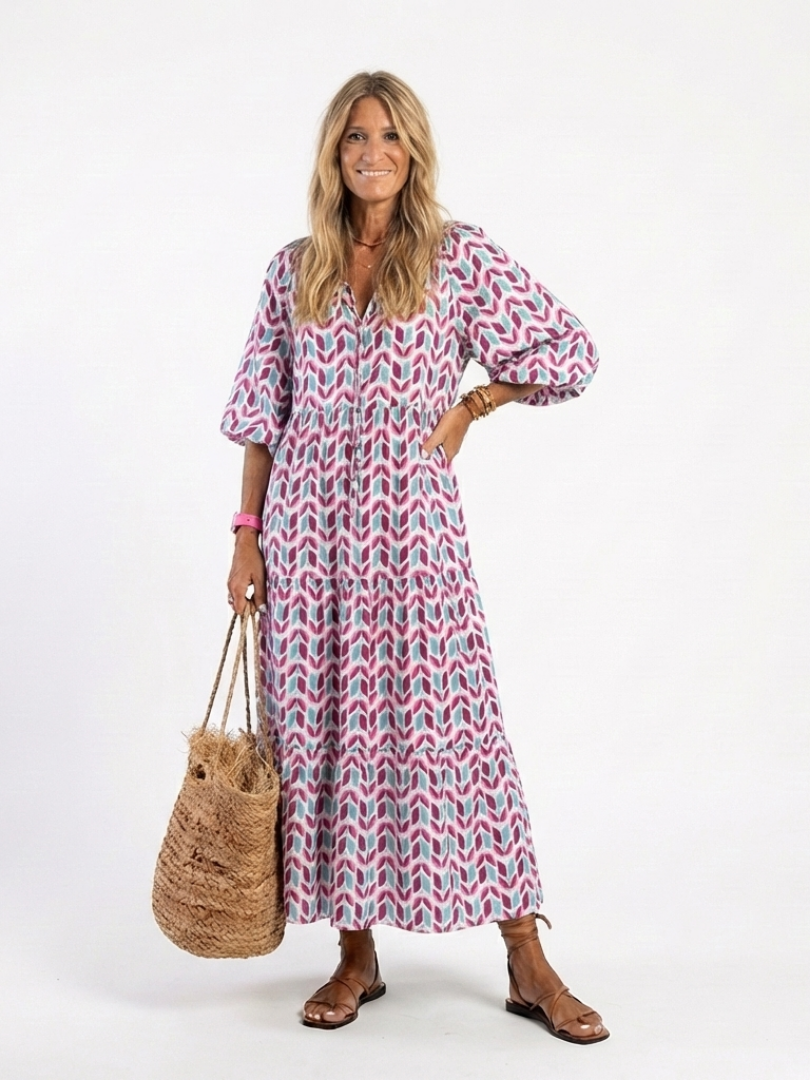 VOREALO | Vestido Largo Mangas < Mireya >