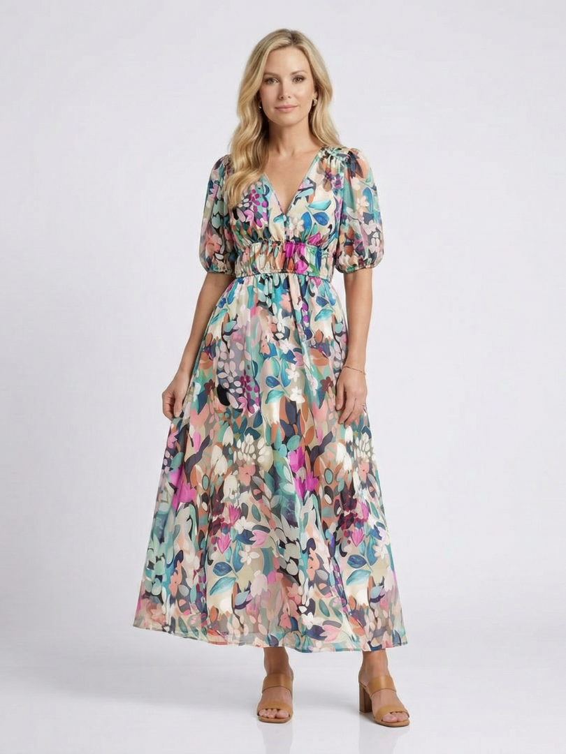 VOREALO | Vestido Muticolor Hojas < Chiara >