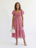 VOREALO | Vestido Floral Hombros Descubiertos < Celeste >
