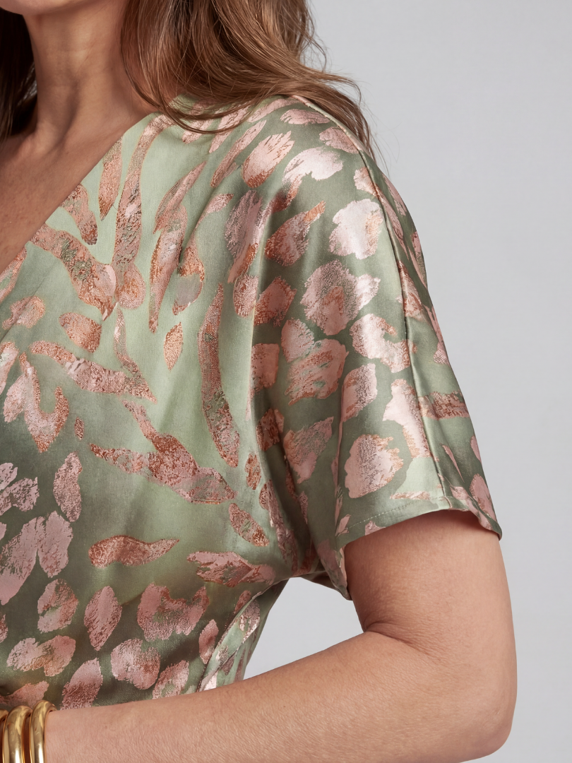 VOREALO | Vestido Serpiente Cromado < Coral >