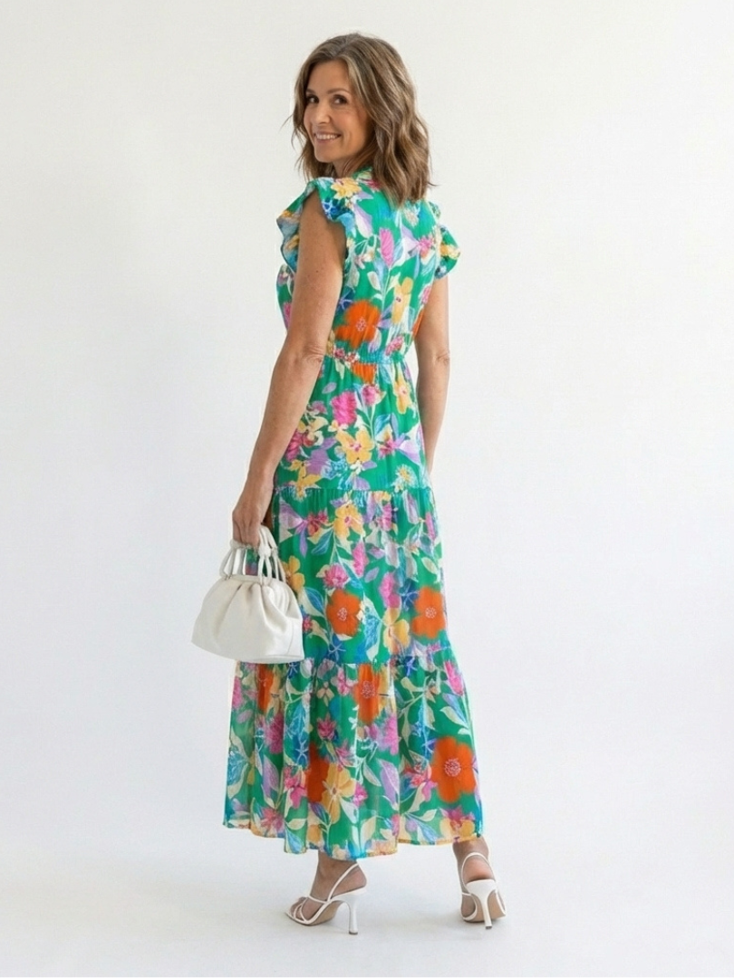 VOREALO | Vestido Largo Estampado Floral < Lila >