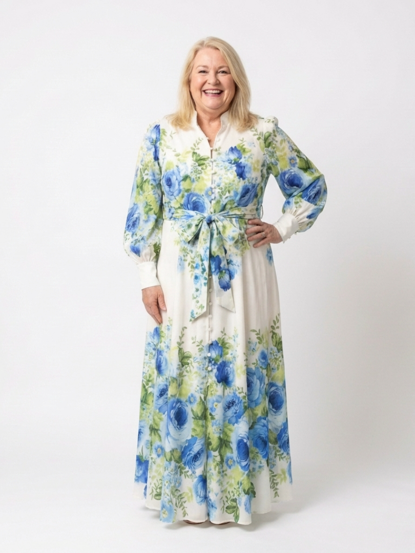 VOREALO | Vestido Largo Lazo Floral < Nora >
