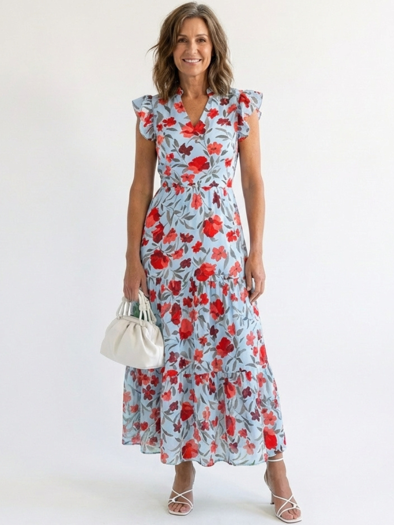 VOREALO | Vestido Largo Estampado Floral < Lila >