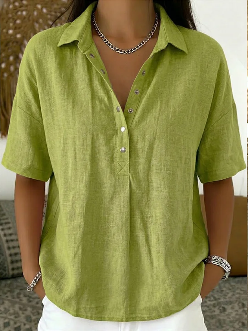 VOREALO | Blusa con cuello y botones < Willow >