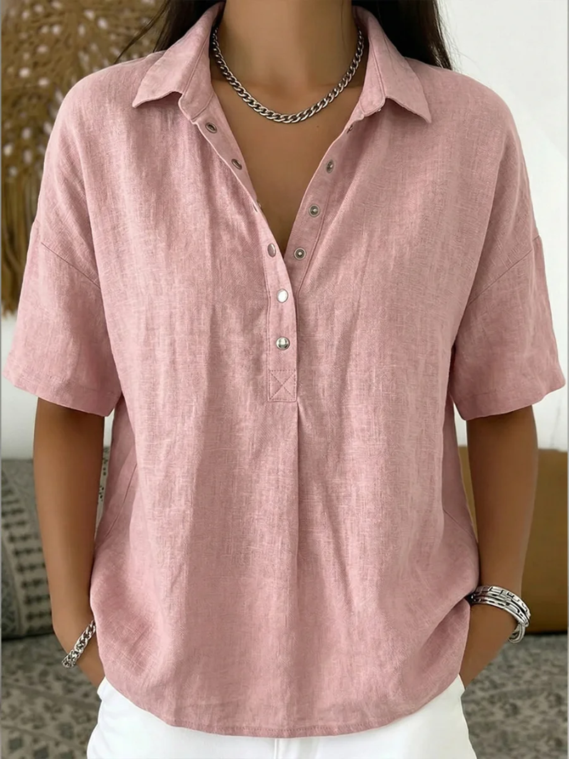 VOREALO | Blusa con cuello y botones < Willow >