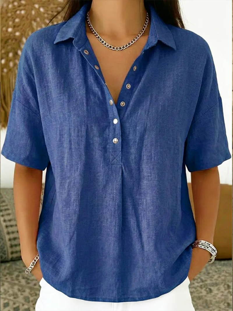 VOREALO | Blusa con cuello y botones < Willow >