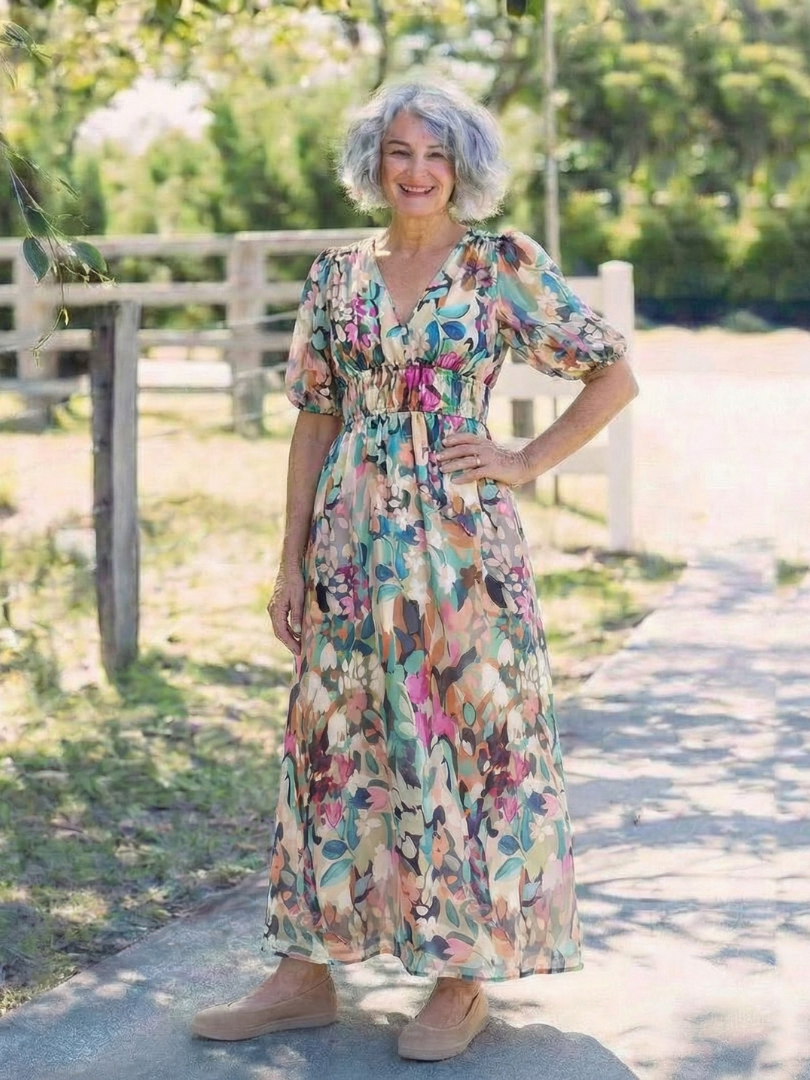 VOREALO | Vestido Muticolor Hojas < Chiara >
