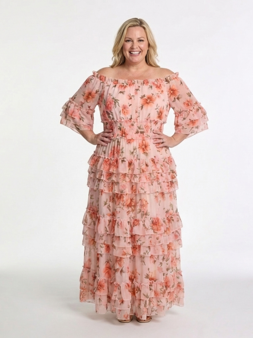 VOREALO | Vestido Largo Volantes Floral < Rosalía >