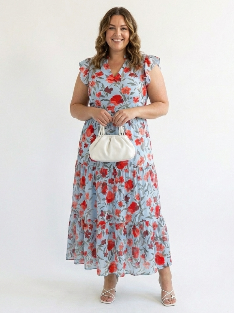 VOREALO | Vestido Largo Estampado Floral < Lila >