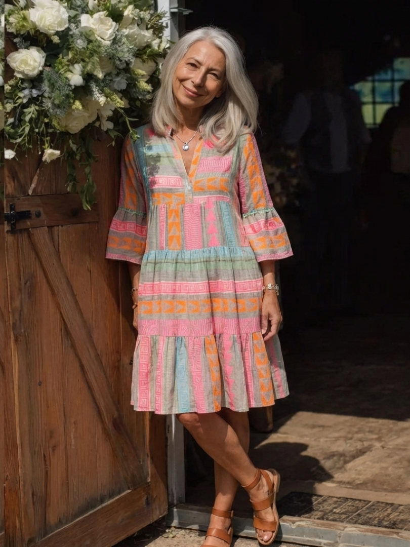 VOREALO | Vestido Estampado Geométrico < Iris >