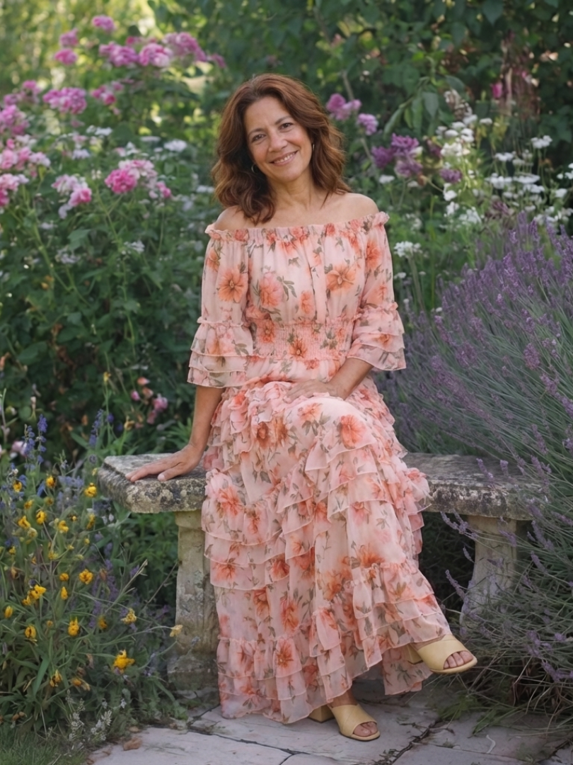 VOREALO | Vestido Largo Volantes Floral < Rosalía >