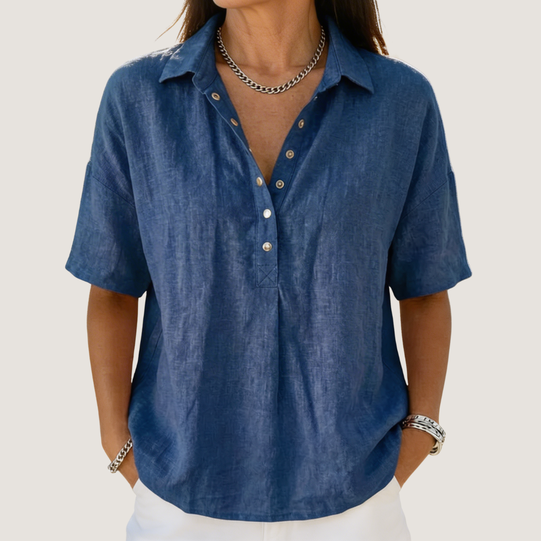 VOREALO | Blusa con cuello y botones < Willow >