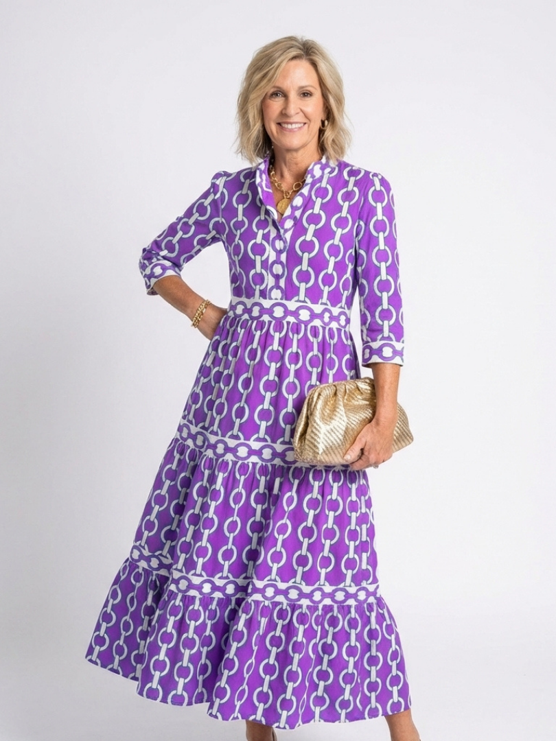VOREALO | Vestido Estampado Cadenas < Laura >
