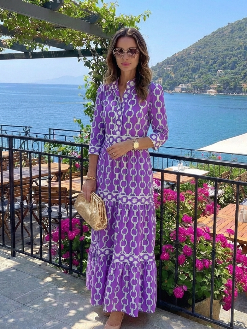 VOREALO | Vestido Estampado Cadenas < Laura >
