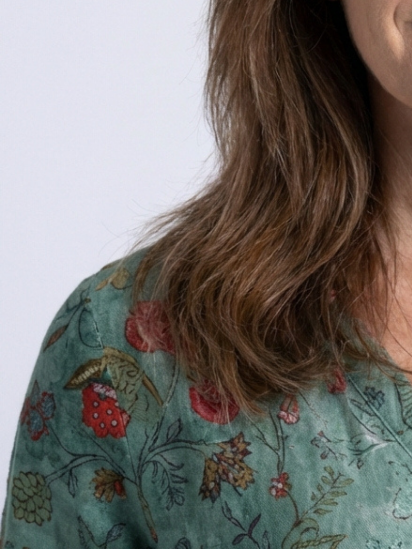 VOREALO | Vestido Largo Mangas Floral < Marina >