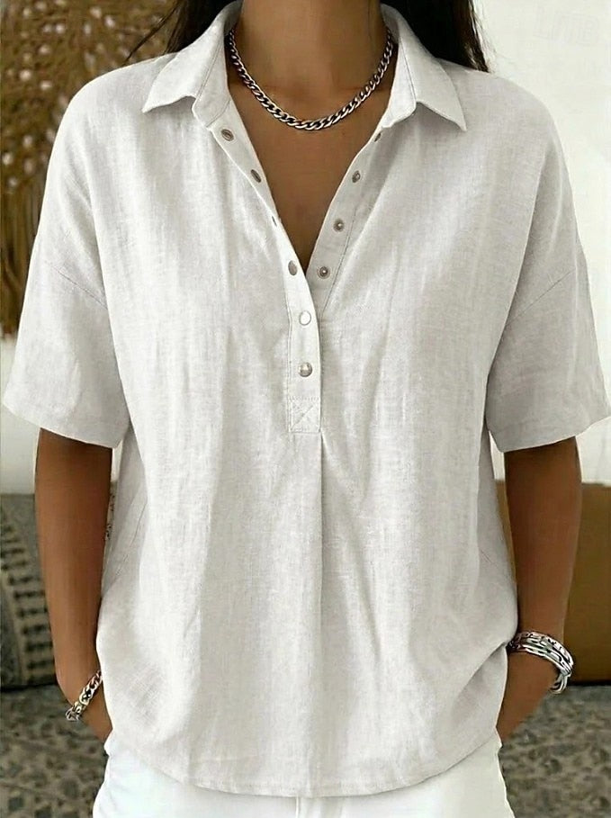 VOREALO | Blusa con cuello y botones < Willow >