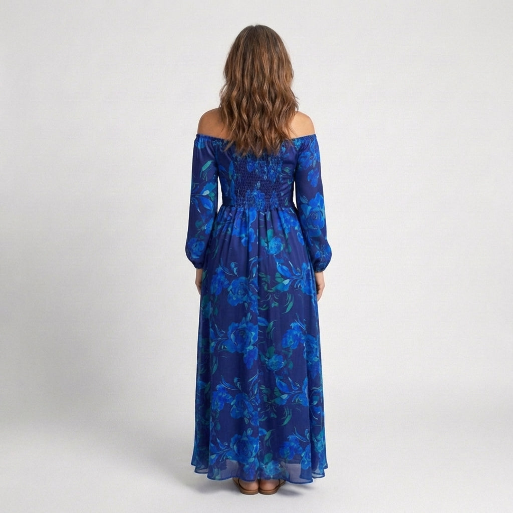 VOREALO | Vestido Largo Floral Azul < Ana >