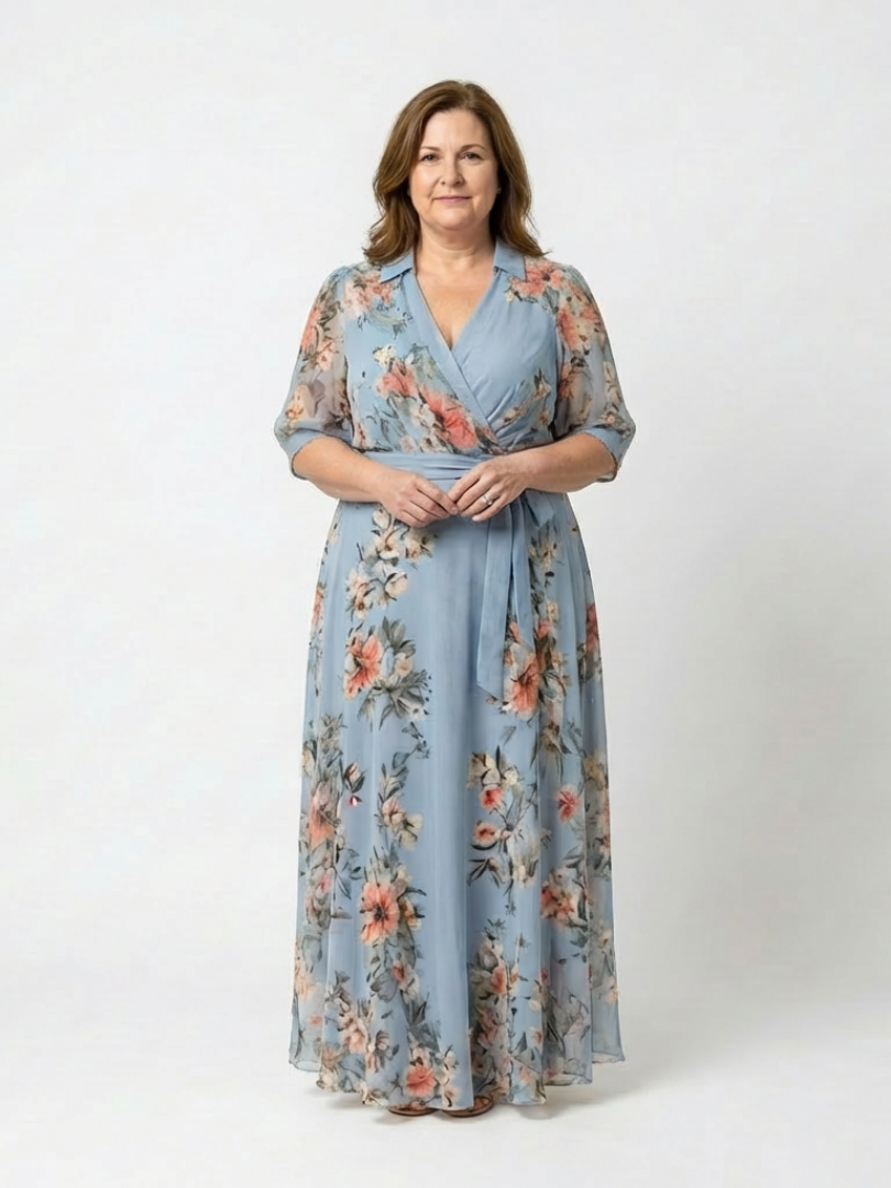 VOREALO | Vestido Azul Floreal < Mar >