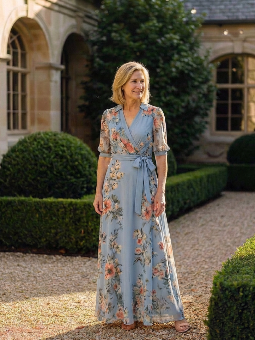 VOREALO | Vestido Azul Floreal < Mar >